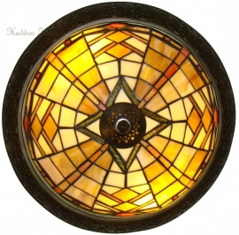 5349 * Plafondlamp  Tiffany Ø 38 cm met ring  Durban Art Deco