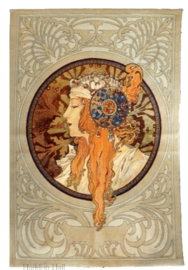 Alphonse Mucha  "The Blonde"140x 90cm Wandkleed   Gobelin geweven