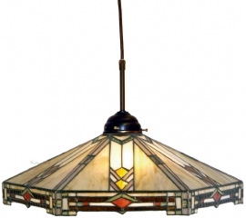 5420 345 * Hanglamp Textielsnoer met Tiffany Ø40cm Durban