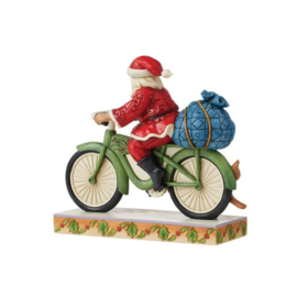 Santa Riding Bike H20cm Jim Shore 6010818 retired , laatste exemplaar *