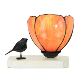 8205 *Tafellamp "Ballade van een Vogel" met Tiffany kap Ø17cm Tulipa
