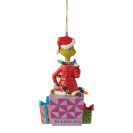 Grinch Wrapped in Lights Hanging Ormnaments H13cm Jim Shore 6012709 pre-order