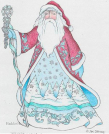 Winter Wonderland Santa with Snowflakes * H 27  cm - Jim Shore 6009485 retired, groot model