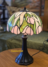 6307 * Tafellamp H40cm met Tiffany kap Ø25cm Tulips Joy