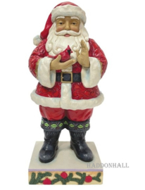 Santa with Cardinal in Hand H25cm Jim Shore 6010815 retired, laatste exemplaren *