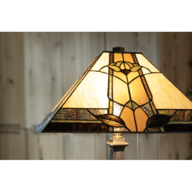 6320 * Tafellamp H75cm met  Tiffany kap 46x46cm Durham