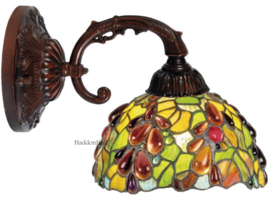 Y8286 8829 * Wandlamp Bruin met Tiffany kap Ø20cm Grapes