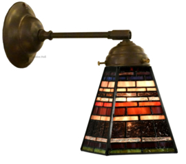 8117 * Wandlamp met Tiffany kap 13x13cm Industrial