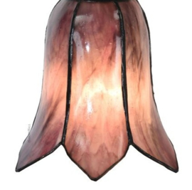 8184 * Wandlamp Zwart met Tiffany kap Ø16cm Gentian Purple Gentiaan