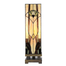 6323 *Tafellamp Tiffany H54cm 15x15cm Windlicht model Durham