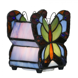 6340 * Tiffany lamp Vlinder H15cm 3xAAA