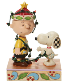 Snoopy & Charlie Brown Tangled Lights H15cm Jim Shore 6008954 , retired.