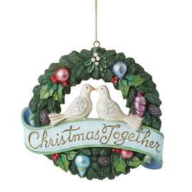Set van 2 Hanging Ornaments - Gnome Rotating & Christmas Birds - Jim Shore retired *