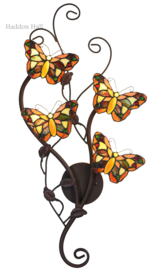 5979 * Wandlamp met 4 Tiffany Vlinders