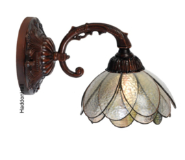 8207 8829 * Wandlamp Bruin met Tiffany kap Ø21cm Pioenrose Sparkling