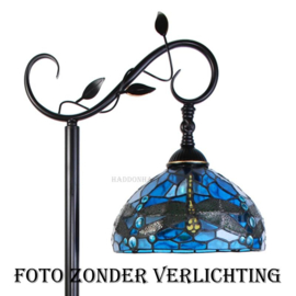 6241 * Vloerlamp - Leeslamp H152cm met Tiffany kap Ø25cm Dragonfly Blue
