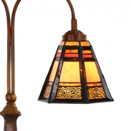 6366 Bureaulamp H64cm met 2 Tiffany kappen