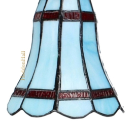 6249 Balk Zwart 100cm met 2 Tiffany kappen Ø13 Indigo Blue