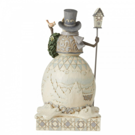 White Woodland Snowman  Joyful Are Winter Days  24 cm Jim Shore 6006577 retired, laatste exemplaren *