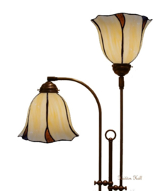 6240 * Vloerlamp - Leeslamp met 2 tiffany Kappen Ø24cm Desert Wave