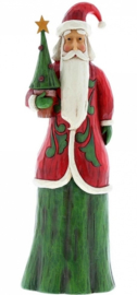 Folklore Tall Santa with Tree   31 cm Jim Shore retired