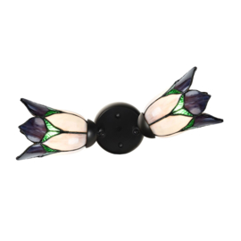 8103 Plafonniere Dubbele Spot met 2 Tiffany kappen Ø16cm Lovely Flower Purple '