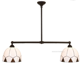 8169 * Hanglamp B90cm met 2 Tiffany kappen Ø43cm Carraway