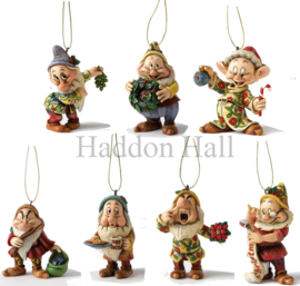 SNOW WHITE Set van 7 Hanging Ornament  Zeven Dwergen Jim Shore aanbieding *