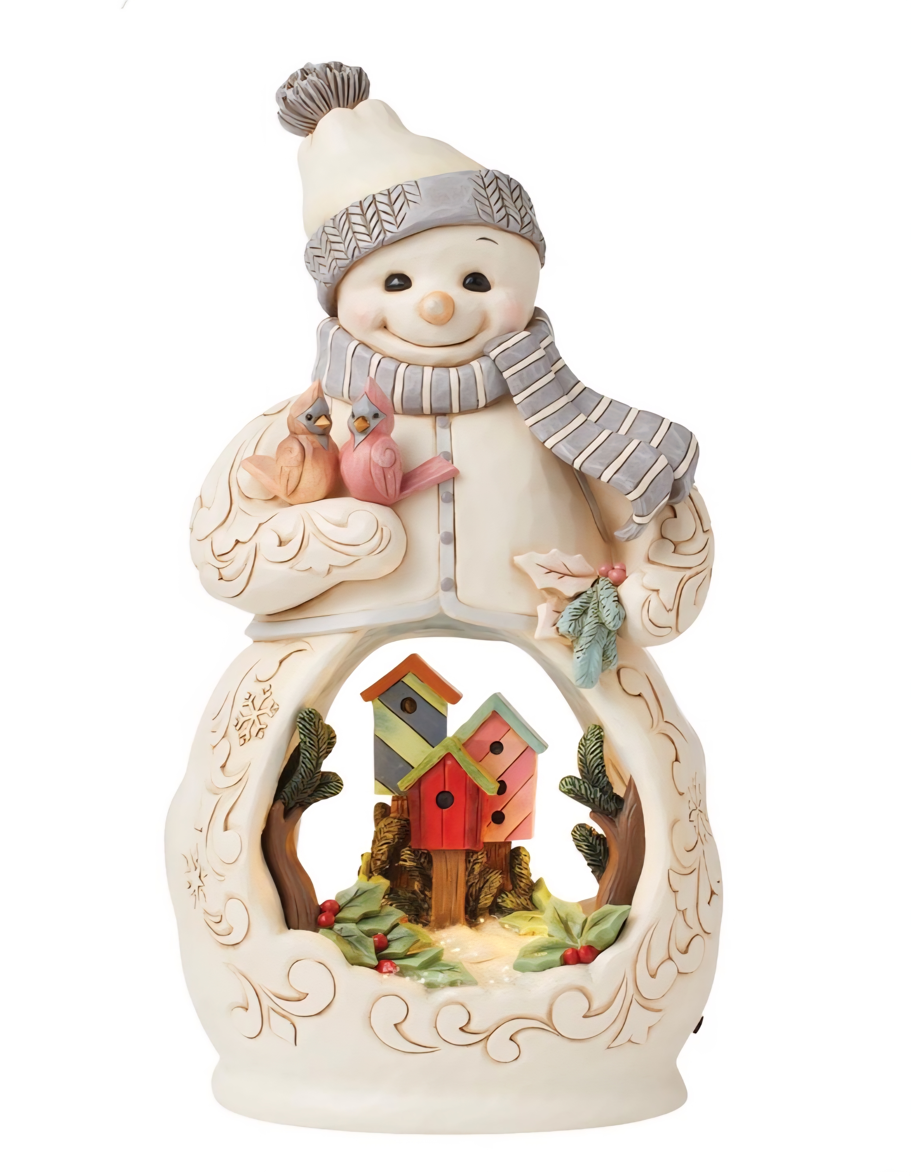 White Woodland Snowman Diorama H26cm Jim Shore 6015514