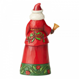 Sound The Christmas Bell  Santa with Bell Figurine 19cm Jim Shore 6004138 retired . laatste exemplaren *