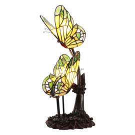 6230 Tiffany lamp H47cm Green Butterflies in Love