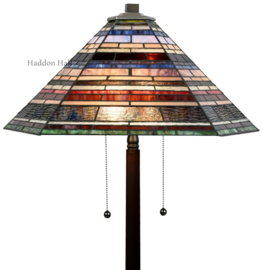 8127 * Vloerlamp Bruin H159cm met Tiffany kap 56x43cm Industrial