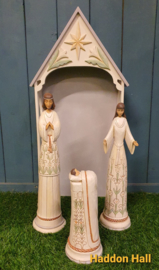 White Woodland Kerststal + Heilige Familie H53cm Jim Shore 6004200 retired *