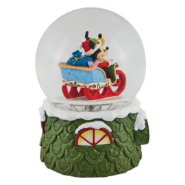 Mickey & Pluto Holiday Waterball - Jim Shore 6009581 superaanbieding , retired *