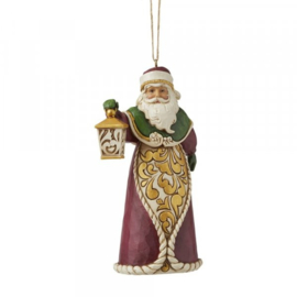 Santa with Lantarn & Snowman wit Top Hat * - Set van 2 Hanging Ornament