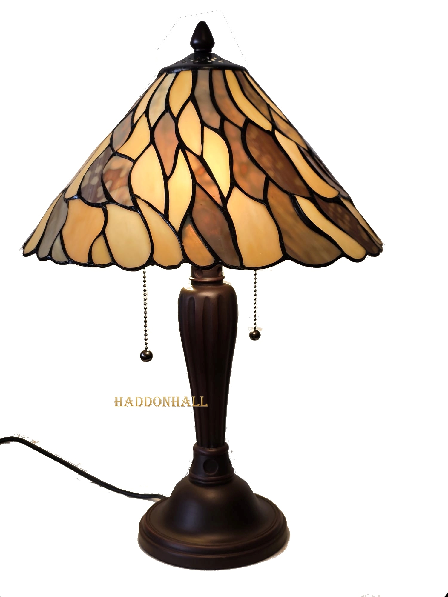 7832 Tafellamp Luna H50cm met Tiffany Kap Ø33cm Jade