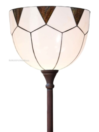 8169 *Vloerlamp Bruin Uplight H210cm met Tiffany kap Ø43cm Carraway