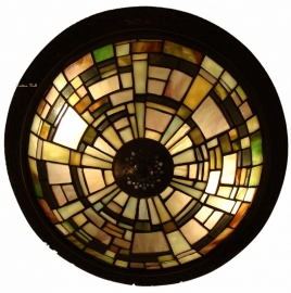 5348 * Plafonniére Tiffany met ring Ø38cm Art Deco Green Plafondlamp