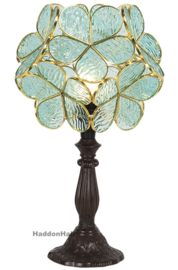 6065 * Tafellamp Tiffany H38cm Ø21cm Flower Blue