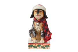 Highland Glen Dog with Santa Hat H14cm Jim Shore 6012867 *