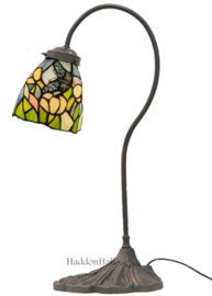 9307 * Bureaulamp - Tafellamp  H51cm met Tiffany kap Ø11cm Vlinder