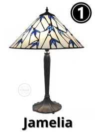 5617 * Tafellamp Tiffany H63cm Ø42cm Blue Life
