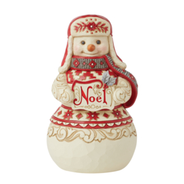 Nordic Nöel Snowman with Noel Sign *  H16cm Jim Shore 6015483