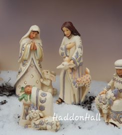 Gesigneerd  24cm White Woodland Nativity 8-delig Jim Shore Kerstgroep Kerststal , signed by Jim in 2018