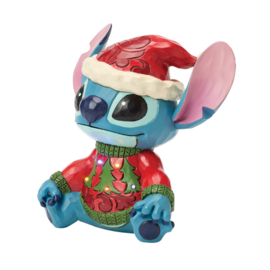 Stitch LED "Feeling Jolly and Little Naughty H17,5cm  + BASE COLOR Ø16cm Jim Shore 6018714 PREORDER