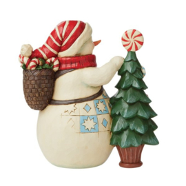 Snowman with Candy Tree H23cm Jim Shore 6009590 retired, laatste exemplaren *