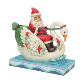 Santa Riding Swan H18cm Jim Shore 6010824