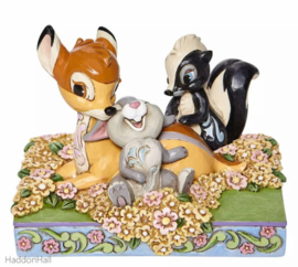 Bambi & Friends in Flowers H10cm Jim Shore  6008318 *