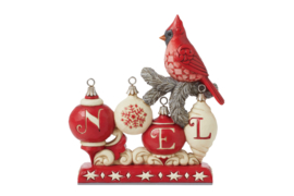 Nordic Nöel Christmas Cardinal with Text *  H17cm Jim Shore 6015487