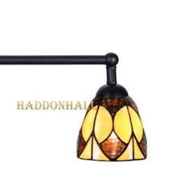 8118 Hanglamp Zwart B90cm met 2 Tiffany kappen Ø13cm Parabola '